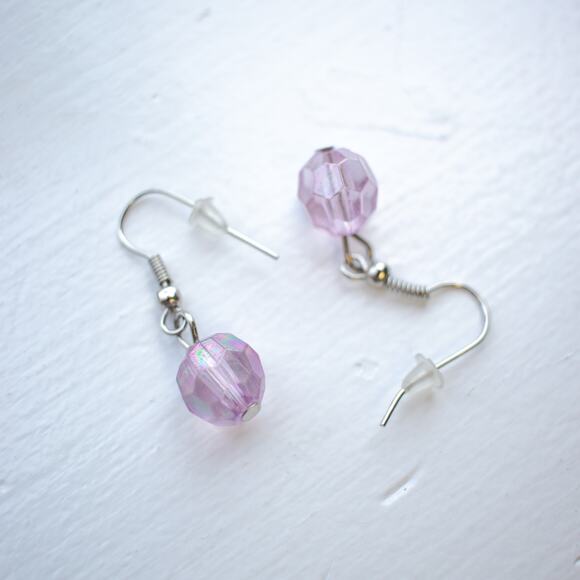 Pinkish Purple Dangly Earrings - Picture 2 of 5